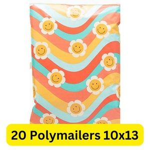 20 wavy daisy print polymailers size 10x13